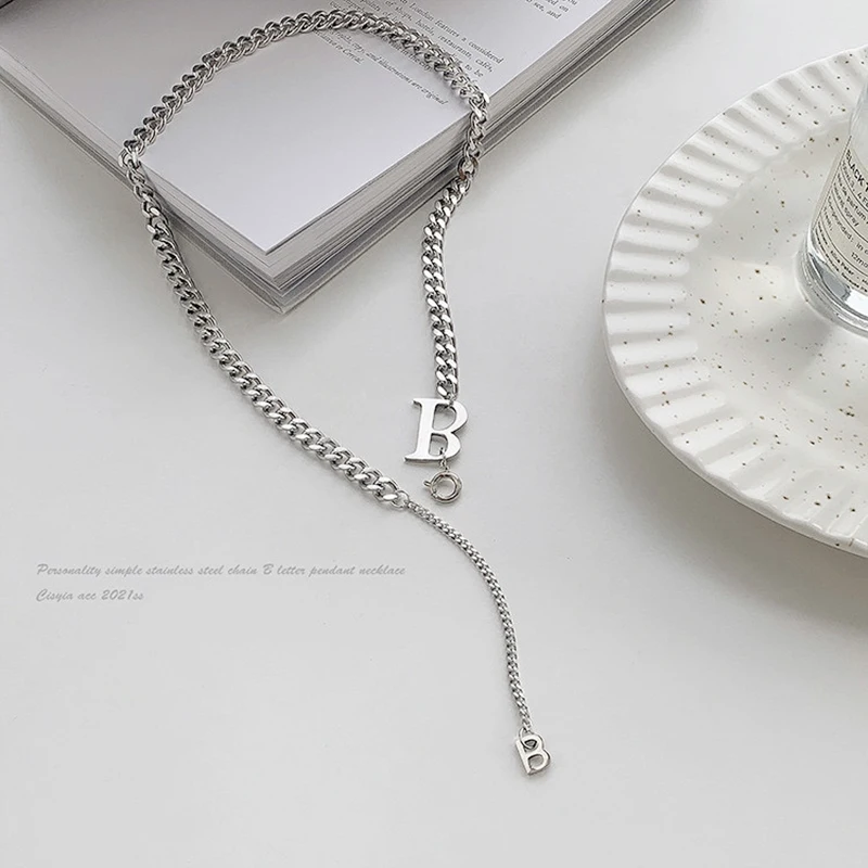 2022 модное ожерелье с двойными буквами B темпераментная Минималистичная цепочка