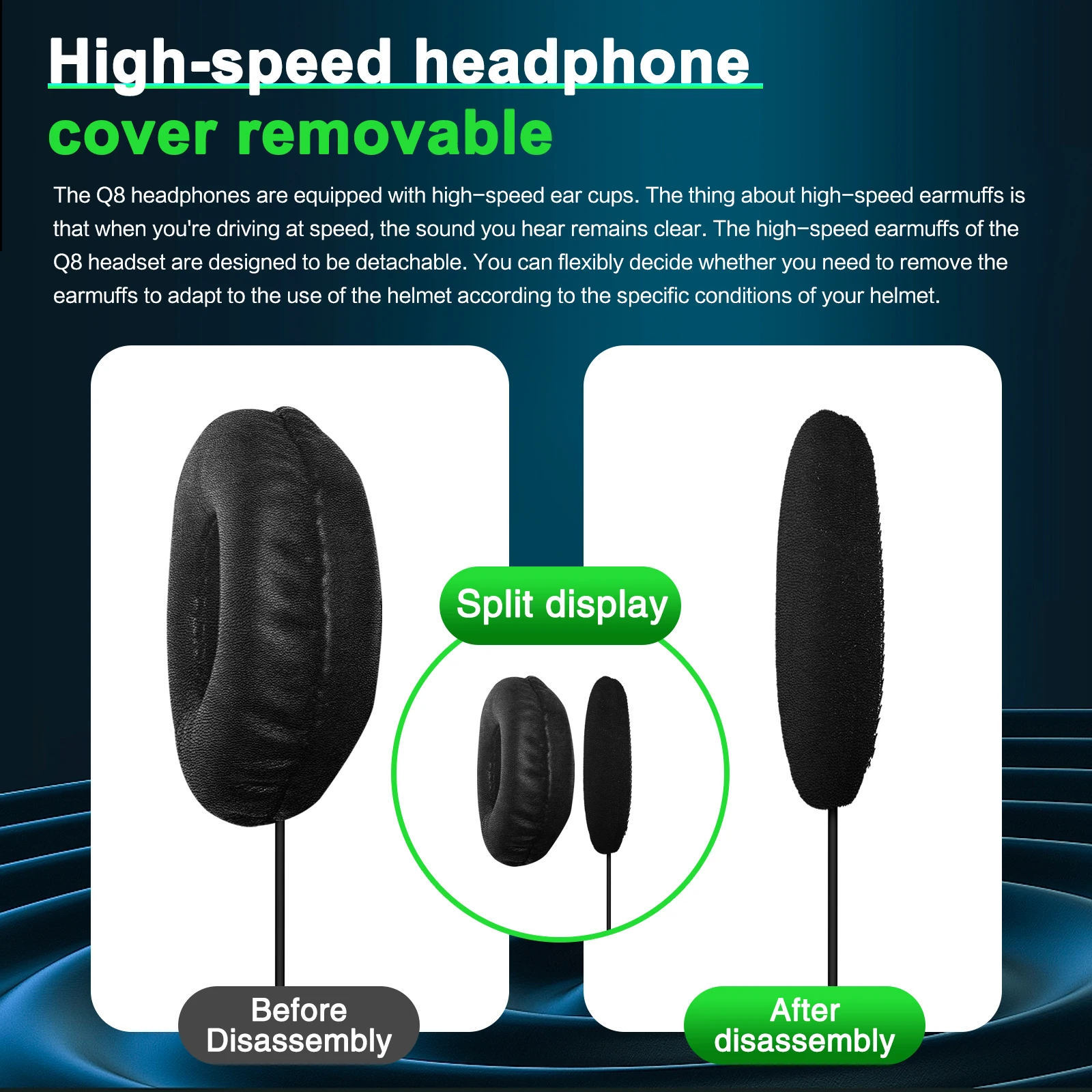 EJEAS Q8 Мотоциклетный шлем Mesh3.0 Интерком Walkie Talkie Bluetooth5.1 Домофонная гарнитура 6Riders