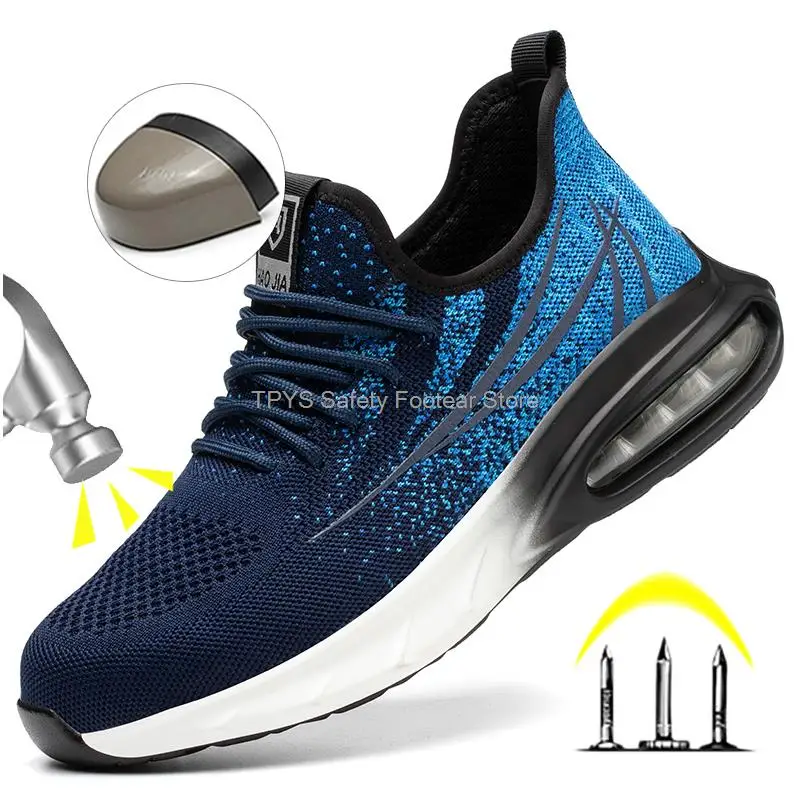 

Защитная обувь, Мужская Рабочая обувь, мужская защитная обувь, женская Рабочая защитная обувь, женские дышащие кроссовки с воздушной подушк...