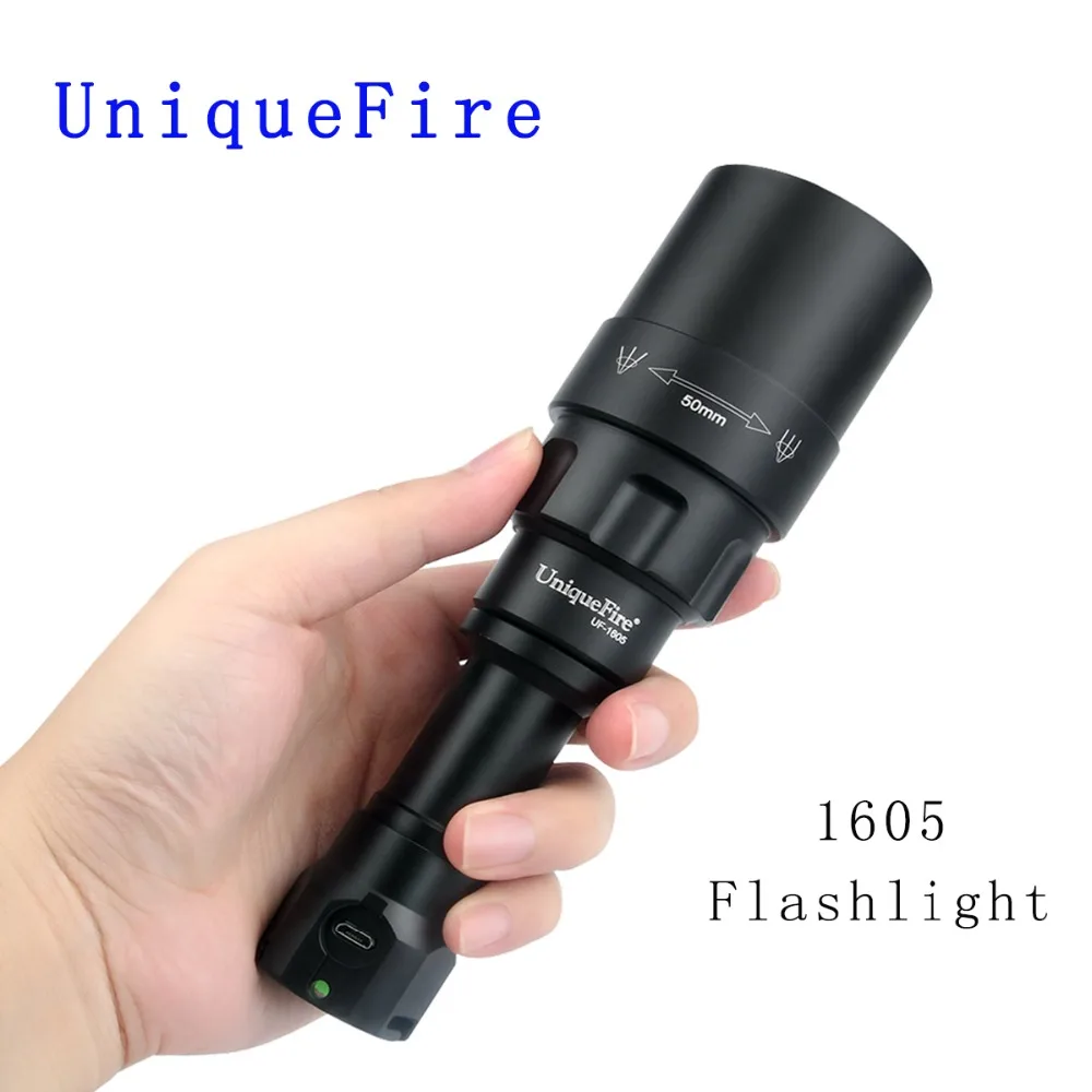 

UniqueFire 1605 T50 XML светодиодный фонарик 5 режимов 1200 люмен фонарик масштабируемый перезаряжаемый светильник онарик