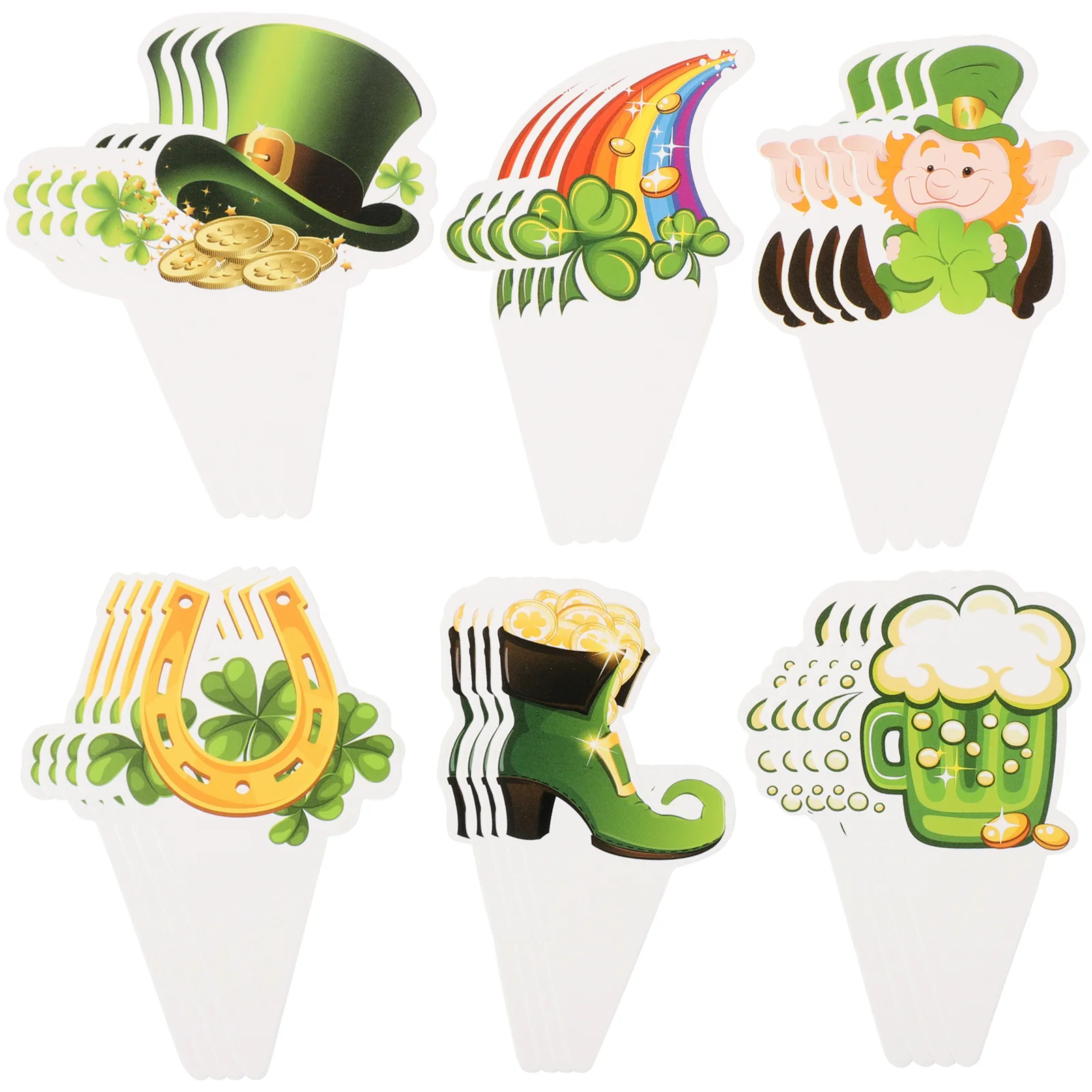 

24Pcs Cupcake Topper Ornament Cupcake Topper Decoration Shamrock Cake Decor Shamrock Cupcake Topper St Patrick Cupcake Topper
