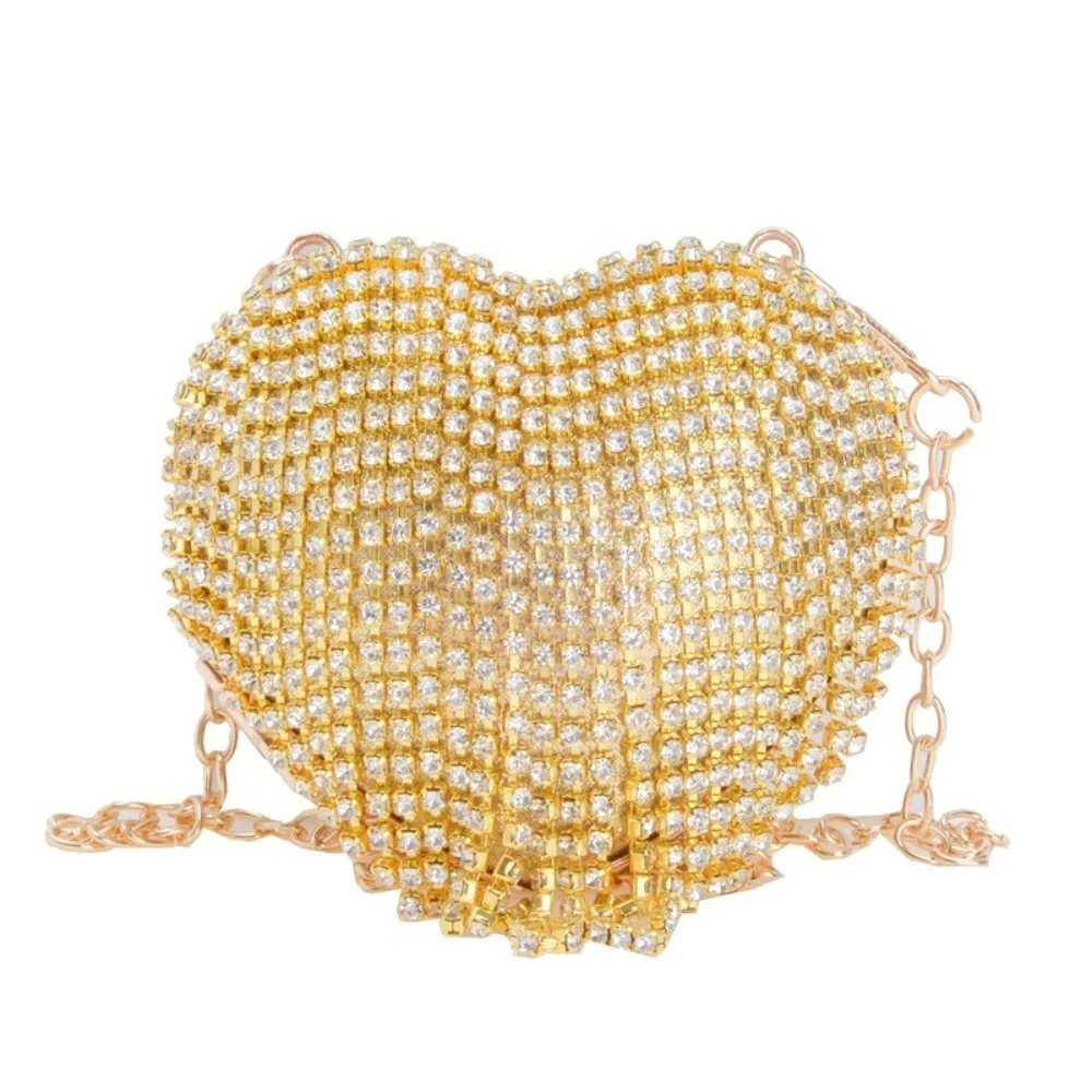 Повседневная сумка для ужина со стразами и кисточками акриловая на цепочке