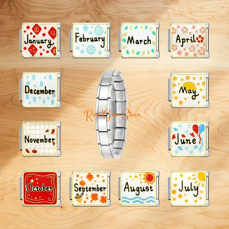 Новый декабрьский 9 мм итальянский браслет-подвеска из титановой стали с