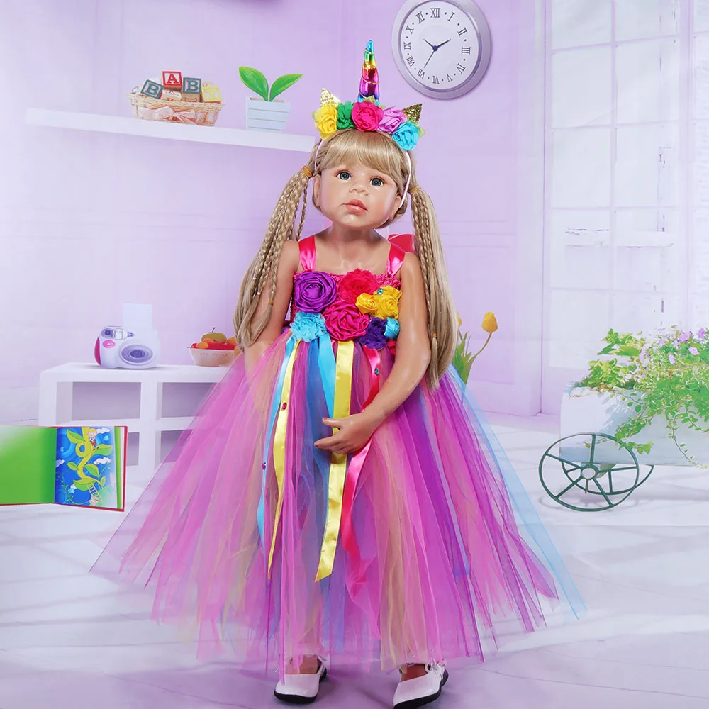 

Little Bridesmaid Wedding Dresses Flower Girls Ball Gown Unicorn Party Girls Tutu Dress Kids Birthday Outfit Halloween Costume