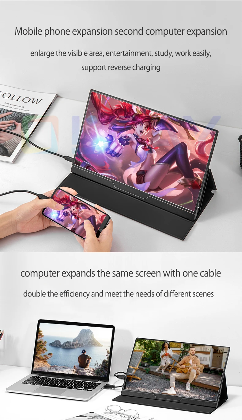 4K портативный монитор 15 6 дюймов 3840*2160 500 нит яркий экран игровой USB-Дисплей HDMI для