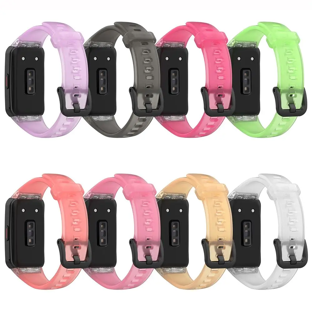 

Soft Accessory Watchband Bracelet Silicone Replacement Strap Transparent For Huawei Band 6 Honor Band 6