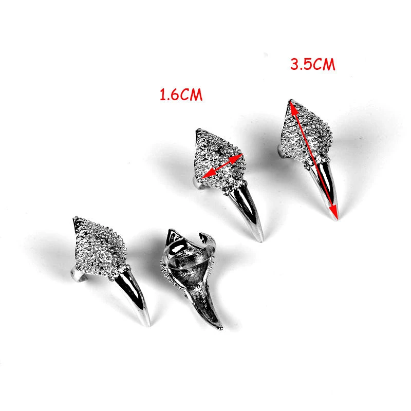 1 шт. серебряная броня для ногтей в стиле панк-рок |