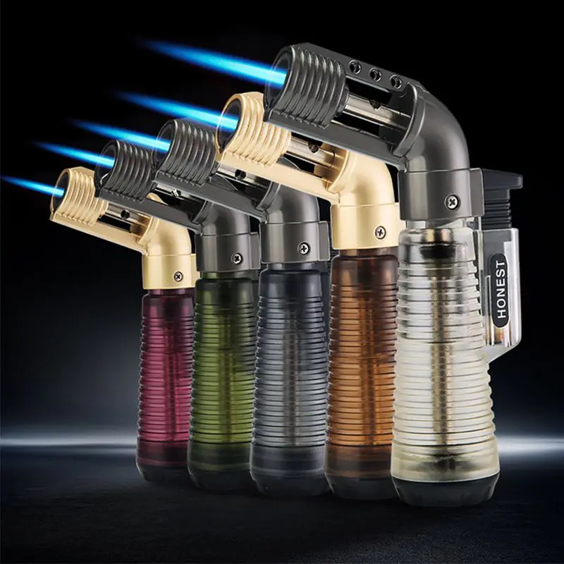 

Elbow Metal Windproof Torch Lighters Portable Transparent Mini Small Welding Torch Butane Gas Lighters Cigarette Cigar Lighter