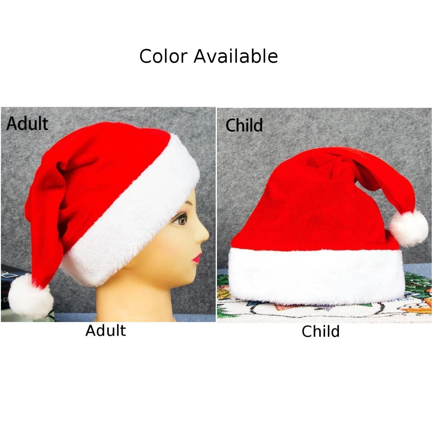 Праздничный головной убор рождественская шапка милый помпон детские однотонные