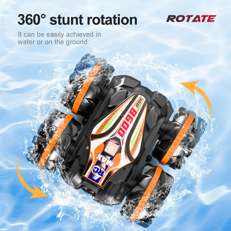

4WD Off-road Vehicle Floor Stand Remote Control Amphibious Amphibious Dual Sided Driving Children Deformation Remote Control