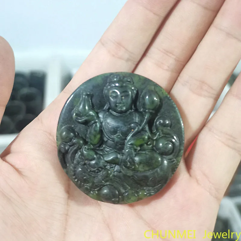 

Natural Tibetan Jade Medicine King Stone Buddhism Style Pendant Male Buddhist Belief Pendant Jewelry