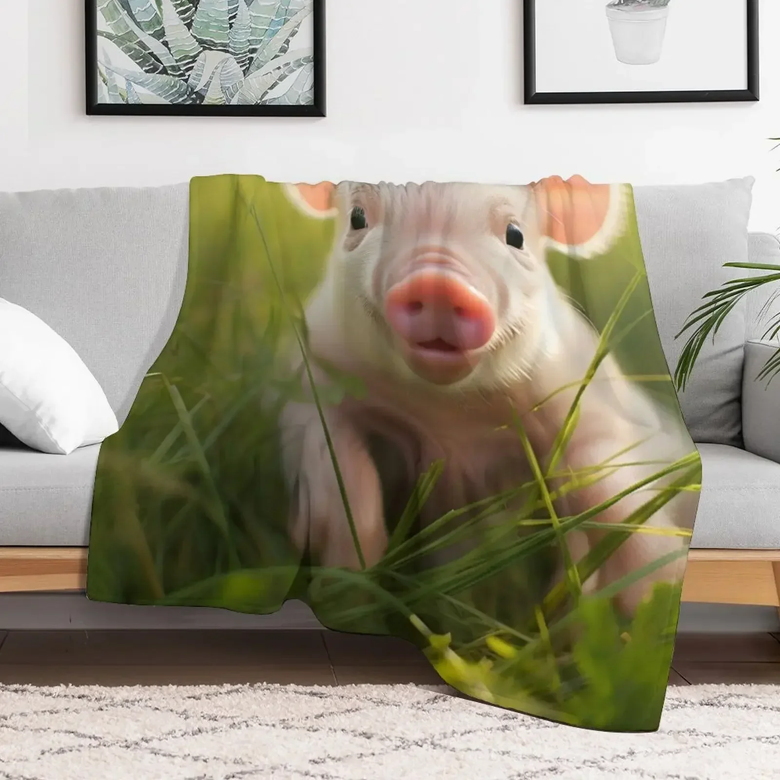 Очаровательное одеяло со свиньей и цифровым принтом одеяла украшения для