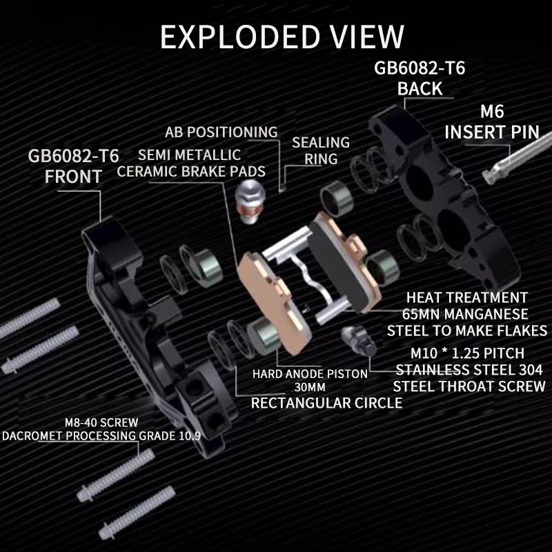 RZMA Abalone суппорт M402 большой четыре пары поршней Little Bull № 9 модифицированный