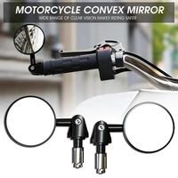 2pcspair universal motorcycle rear view mirrors round handle bar end foldable motorbike side mirror for cafe racer 78