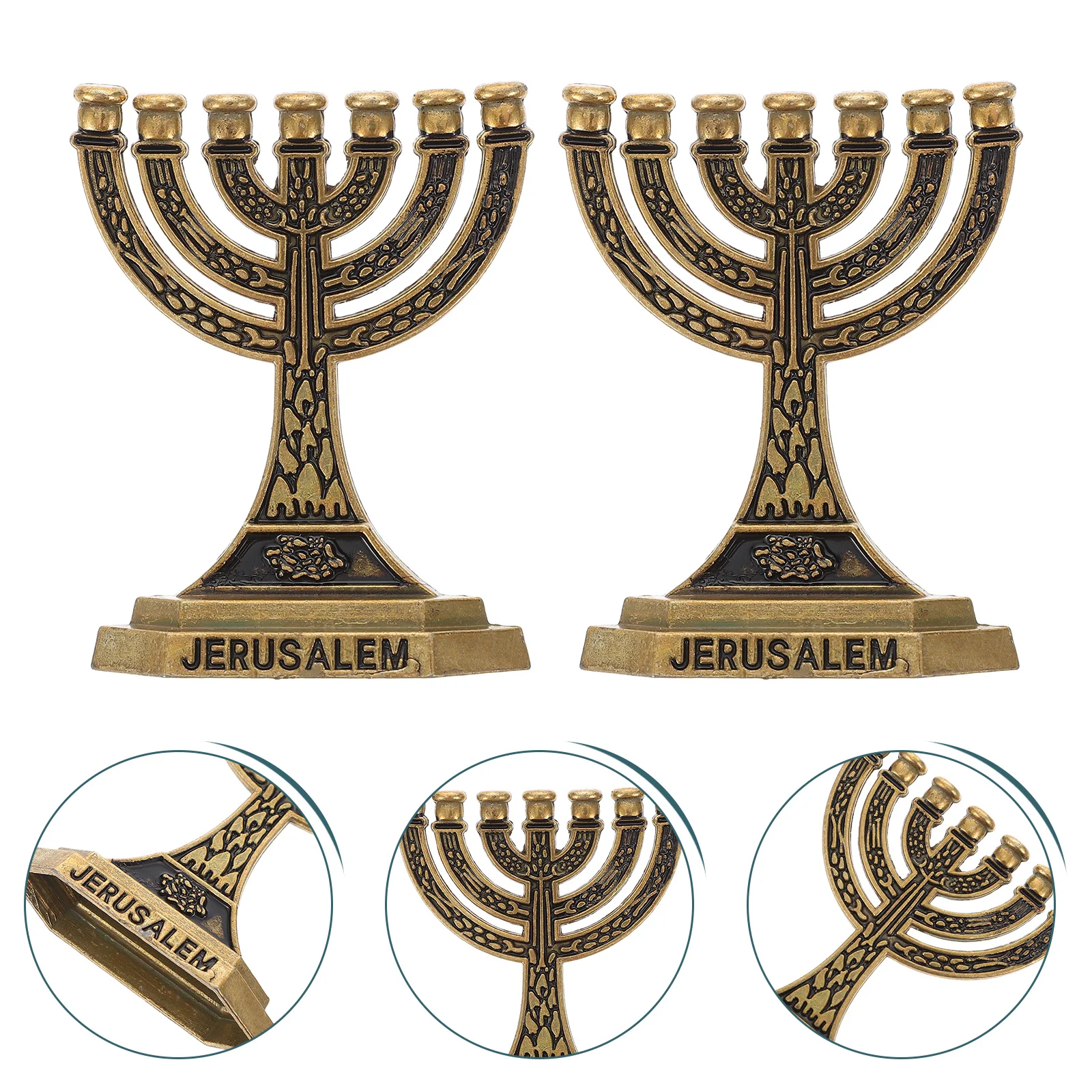 

Holder Candelabra Candlestick Holders Menorah Jerusalem Jewish Chanukah Candlesticks Hanukkah Religious Taper Desktop Ornaments