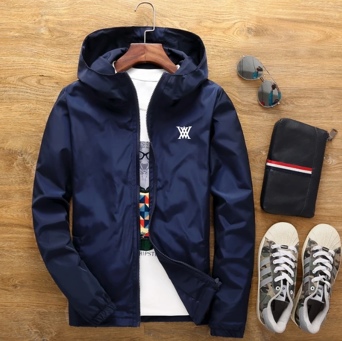 

plus size S-7xl Spring Autumn Golf Jackets for Men Thin Clothing trend Casual Hooded Windbreaker Coats Mans Zipper Bomber Jacket