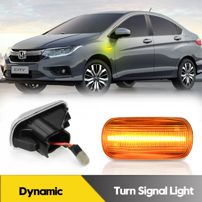 

2Pcs For Honda Civic Accord City Fit Jazz LED Dynamic Side Marker Light Turn Signal Lamps Odyssey Amaze CR-V Brio Integra Acura