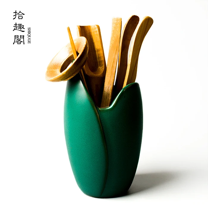 Грубая керамика ручной работы Six Gentlemen полный набор из бамбука в китайском стиле