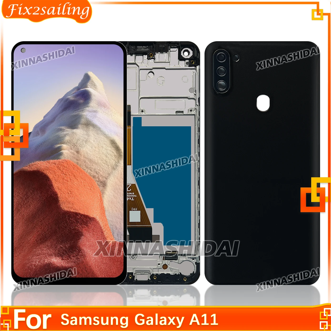 Фото Новый ЖК-дисплей для Samsung Galaxy A11, ЖК-дисплей, рамка сенсорного экрана, крышка батарейного отсека, корпус дигитайзера в сборе №2