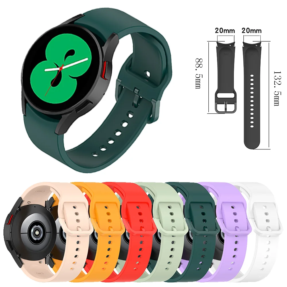 

Ремешок силиконовый для Samsung Galaxy watch 4 classic, быстросъемный спортивный браслет для Galaxy watch 4 44 мм 40 мм 46 мм 42 мм
