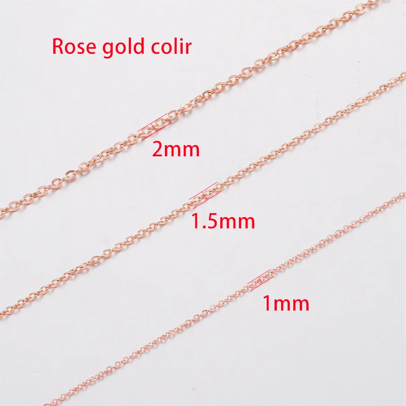 2 Pieces Chain Furnace Plated Rose Gold Cross Stainless Steel Chains DIY Necklace Jewelry Accessories 40cm /45cm/ 50cm Fadeless
