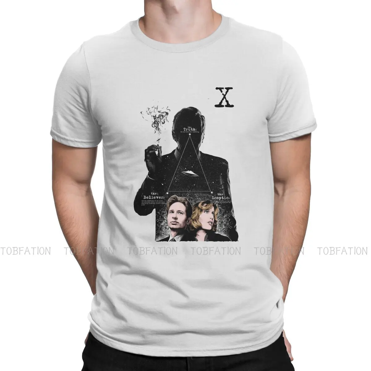

Футболка the X файлы троица, Мужская одежда, блузы, свободная хлопковая футболка для мужчин