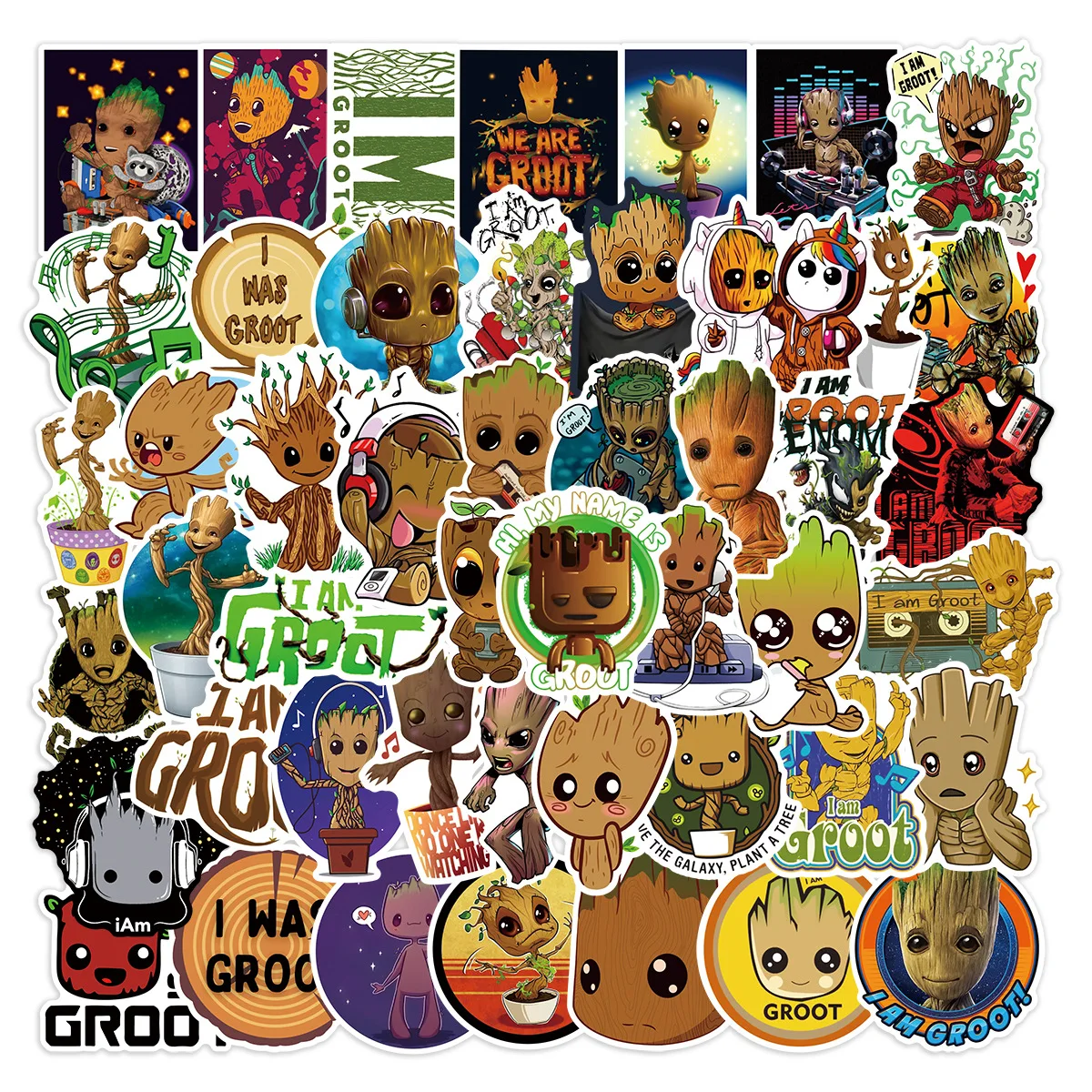 

10/30/50Pcs Disney Cute Marvel Groot Stickers Laptop Skateboard Phone Case Graffiti Waterproof Anime Sticker for Kids Gift Toy