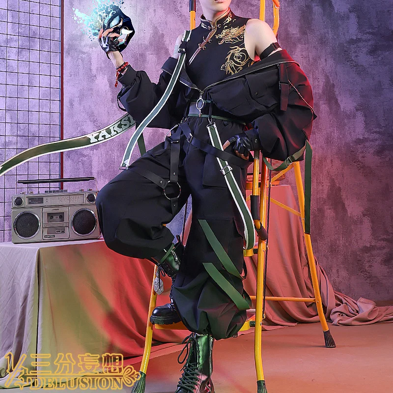 

COWOWO Anime! Genshin Impact Xiao Game Suit Handsome Tooling Uniform Cosplay Costume Halloween Party Role Play Outfit Men