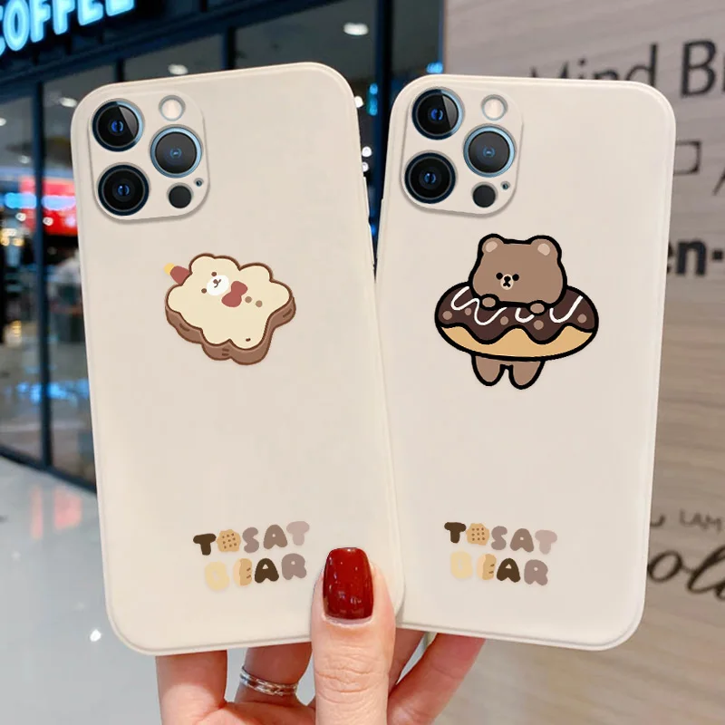 

Cartoon Bear Phone Case For iPhone 13 Pro Max 11 12 Pro X Xs Max Xr 7 8 6s Plus SE 2020 13 12 Mini Animal Couple Soft Back Cover