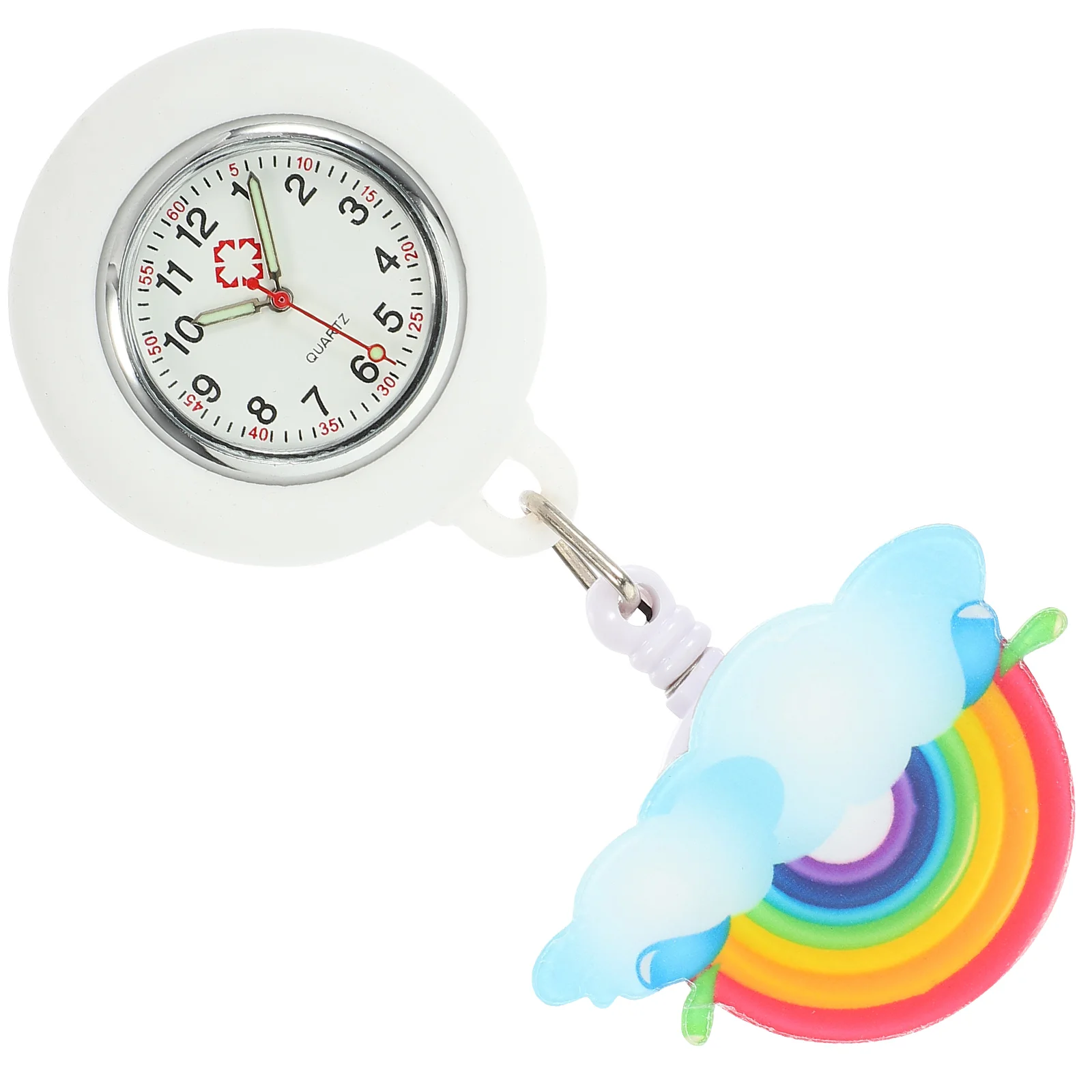 

Retractable Nurse Watch- Pocket Watch Clip On Nursing Watch for Nurses Doctors Silicone Cover Fob Pocket Watches