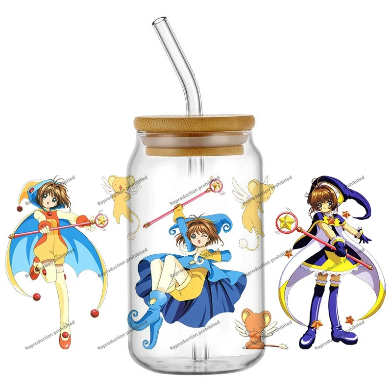 Фото Хит продаж: Модные креативные наклейки-декали Kawaii Sakura Anime 16oz UV DTF 3D для стаканов и кружек, для рукоделия и DIY №3