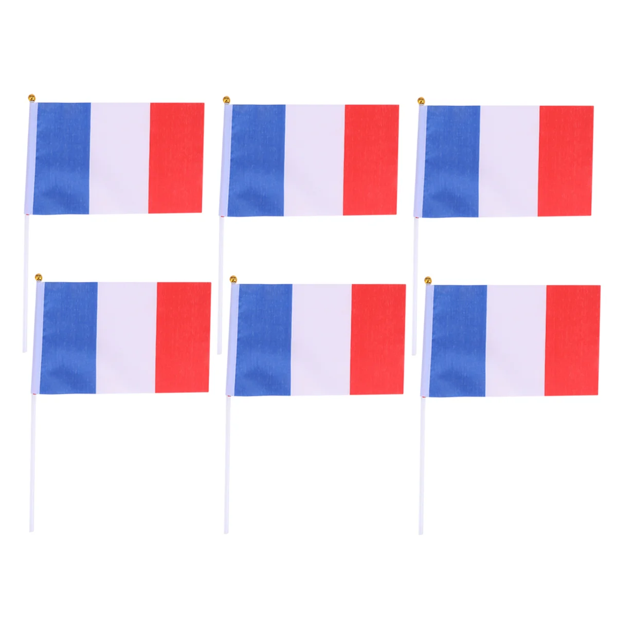 

50pcs Hand Held France Flag Small French Flag Polyester Flag Banners for Sports Events Parties Decor