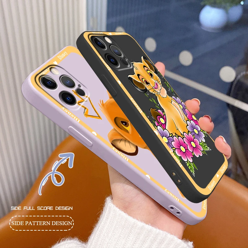 

Disney The Lion King Art Phone Case For Apple iPhone 14 13 12 Mini 11 XS Pro Max X XR 8 7 SE 2020 Armour Liquid Rope Cover