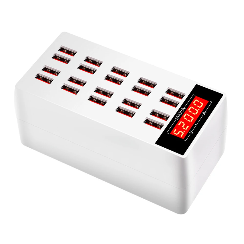 

Зарядное устройство USB с 20-портовым ЖК-дисплеем, Настольная зарядная станция, быстрое зарядное устройство для планшетов, телефонов, адаптер ...