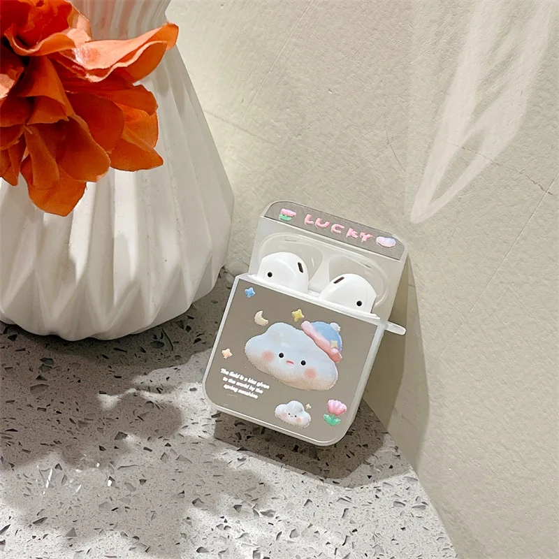 

Cartoon Cloud Mirror Surface Case for Apple AirPods 1 2 3 Pro Case Cover IPhone Bluetooth Earbuds Accessories Airpod Case