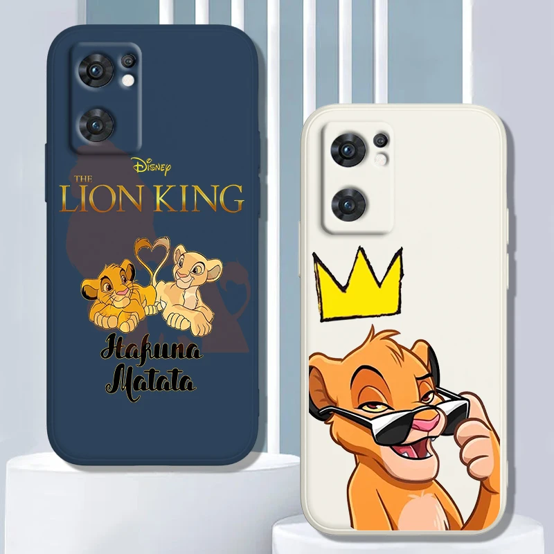 

Disney Luxury The Lion King Phone Case For OPPO Find X5 X3 Lite F21 A96 A94 A93 A77 A76 A74 A72 A57 A53S A16 Liquid Rope