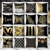 black gold pattern pillowcase square sofa pillowcase creative pattern cushion cover