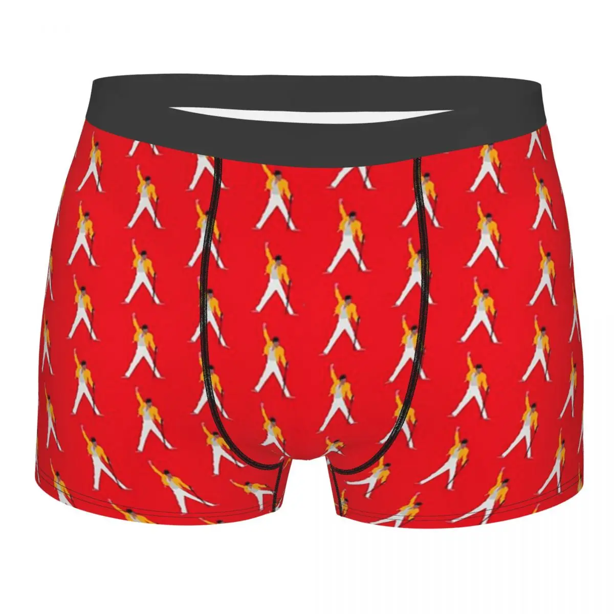 

Men's Boxer Briefs Shorts Panties Funny Freddie Mercury Red Breathable Underwear Male Novelty Underpants