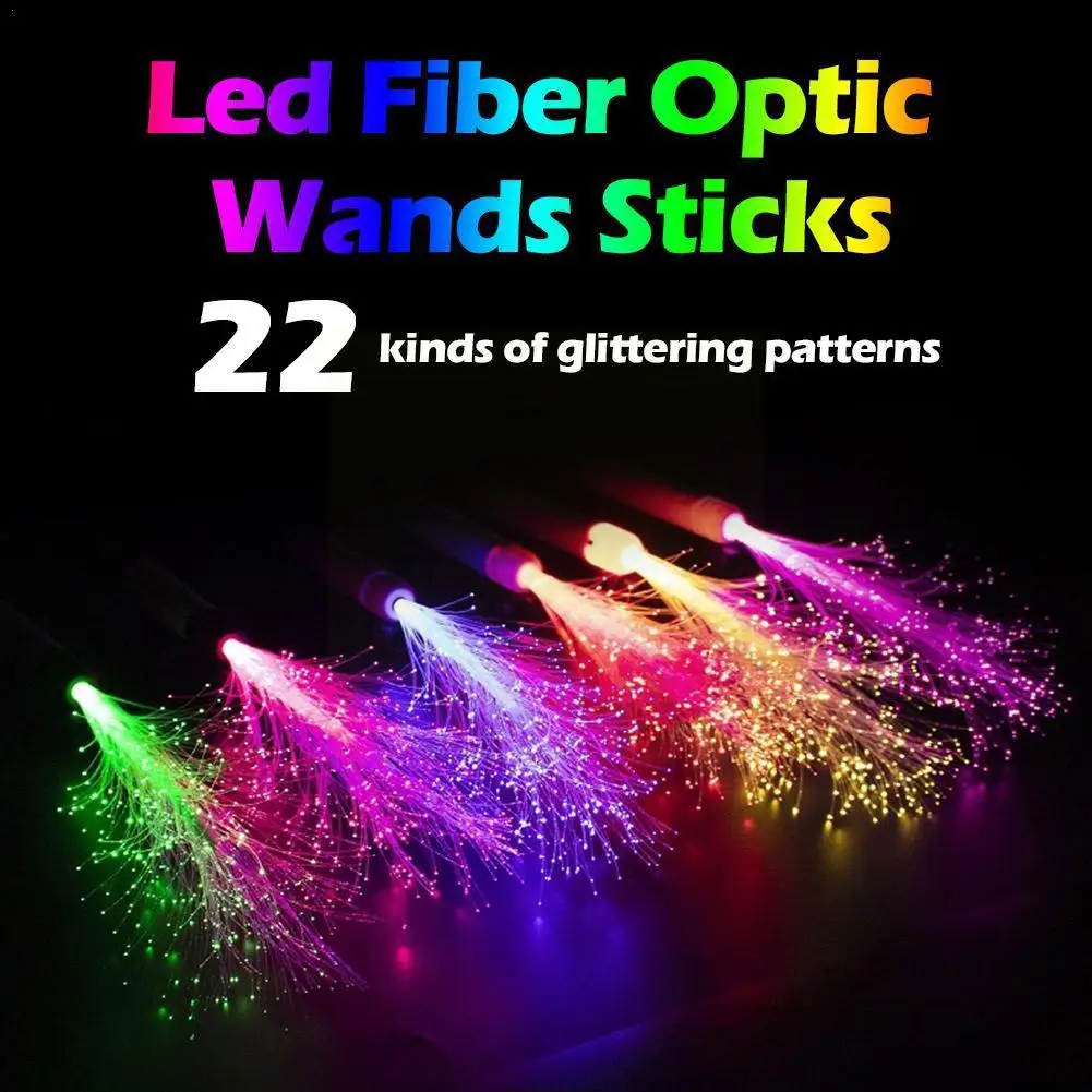 

1pcs LED Light Up Fiber Optic Wands Glow Sticks Flashing Goodie Concerts Favors Party Rave Birthday Include Fillers Battery K7X0