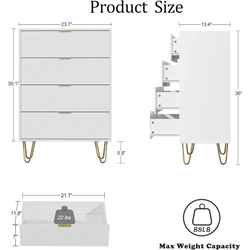 Комод Aobafuir с 4 ящиками