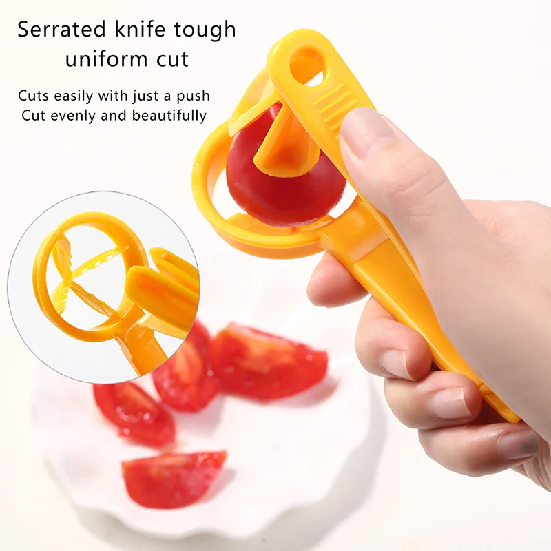 

1Pc Tomato Slicer Cutter Grape Tools Cherry Pizza Fruit Splitter Artifact Small Tomatoes Manual Cutter Kitchen Gadgets