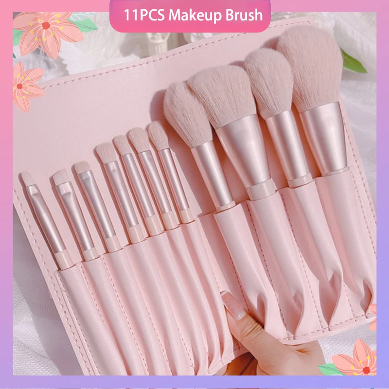 

11PCS Makeup Brushes Set Cosmetic Powder Foundation Blush Contour Concealer Eyebrow Eye Shadow Blending Brush Kit Make Up Tool