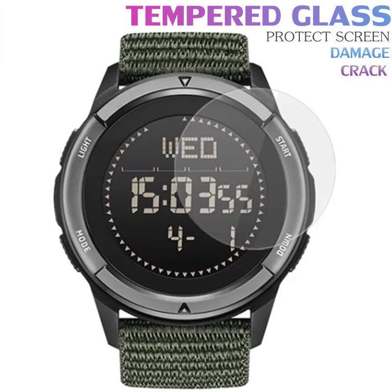 

Tempered Glass Screen Protector Film For NORTH EDGE ALPS / NL89 / AP-46 HD Watch Damage Crack Protective Display Cover