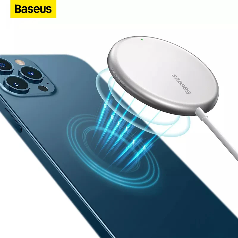 

Baseus Mini Magnetic Wireless Charger 15W PD Quick Charging Pad For iPhone 12 Pro Max Thin Portable Wireless Phone Charger