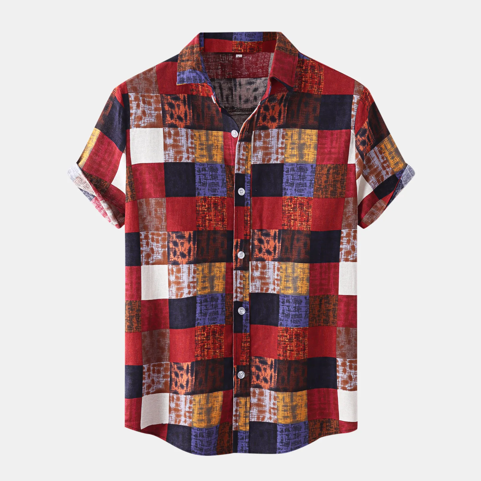 

Мужская Повседневная рубашка с коротким рукавом и отложным воротником