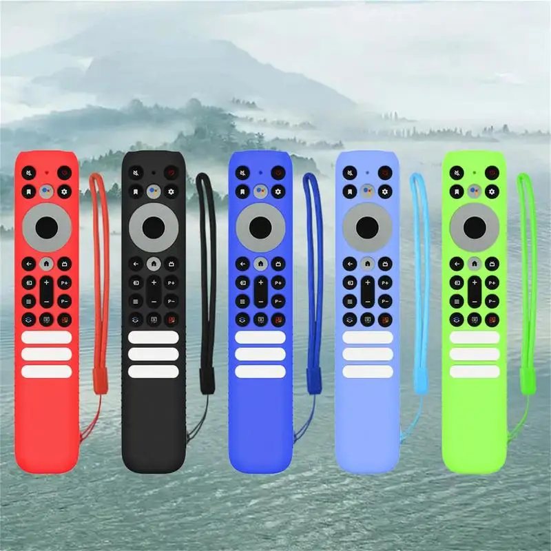Silicone Remote Control Cover Case For TCLs RC902V Anti Slip Dustproof Television Remote Control Protective Sleeves With Lanyard