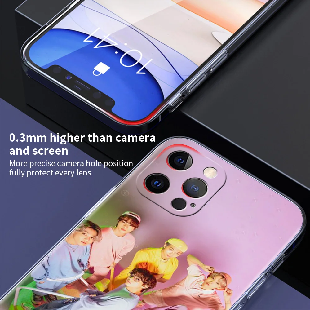 hot kpop bts boys case for iphone 13 12 pro max cover transparent soft for iphone 11 pro max 7 8 plus x xs xr se2020 shell coque free global shipping