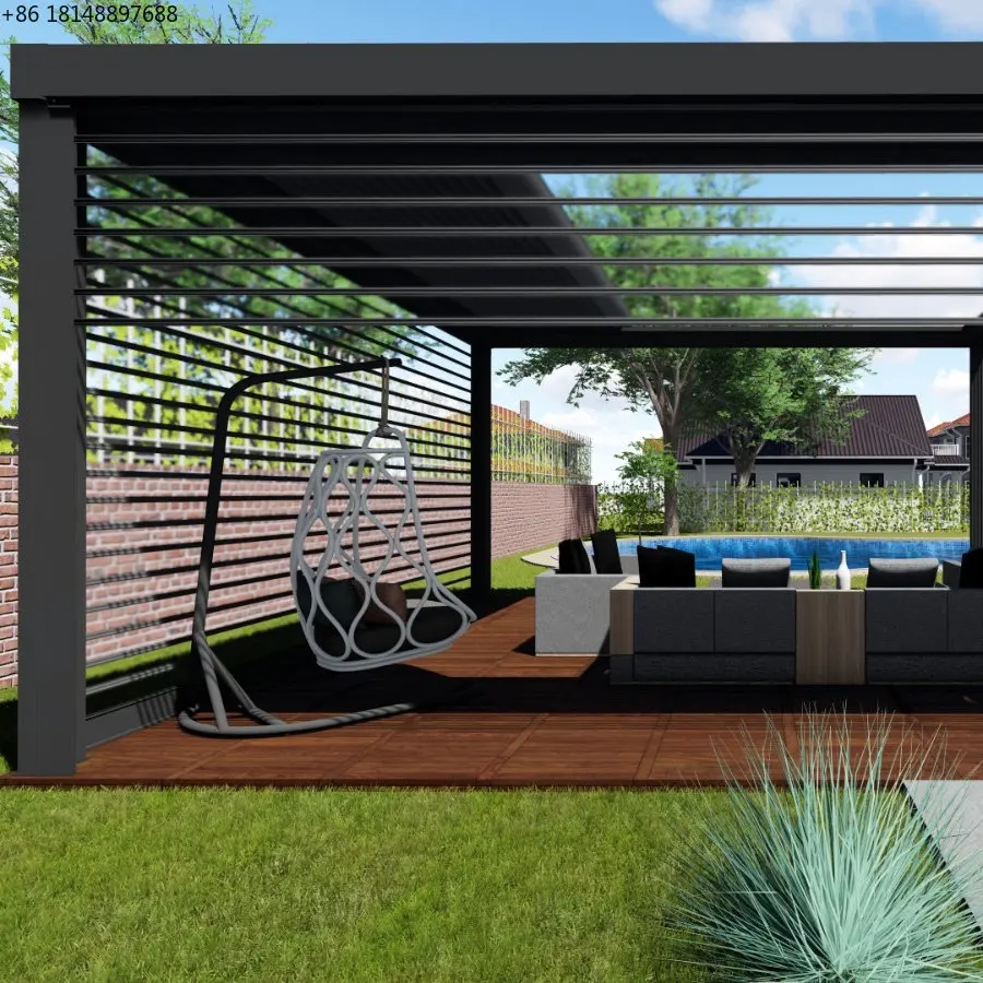 

New Style Best Quality Exclusive Design Modern Pergola Tent Profile Systems - Made in Turkey Opening and closing electric