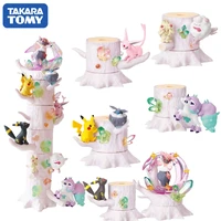 pokemon anime figure forest stump layers figurines pink pikachu blind box children birthday gift kids collectibles toys surprise