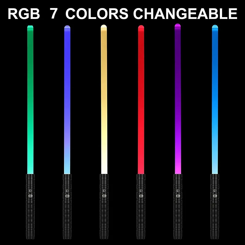 

Metal Handle Lightsaber RGB 7 Colors Change LED Laser Sword Two In One Switchable Double-edged Saber Sound Full Cosplay Gift